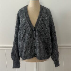 Sezane Achille Gray Cardigan Sweater size XS